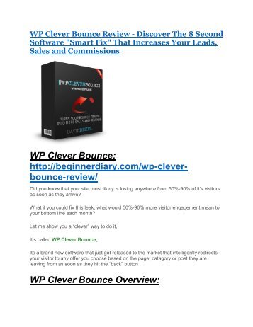 WP Clever Bounce review - 65% Discount and FREE $14300 BONUS