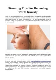 Stunning Tips For Removing Warts Quickly