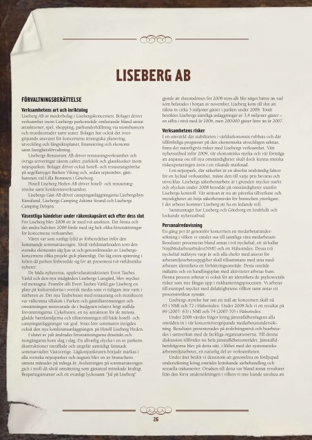 Liseberg Årsredovisning 2008