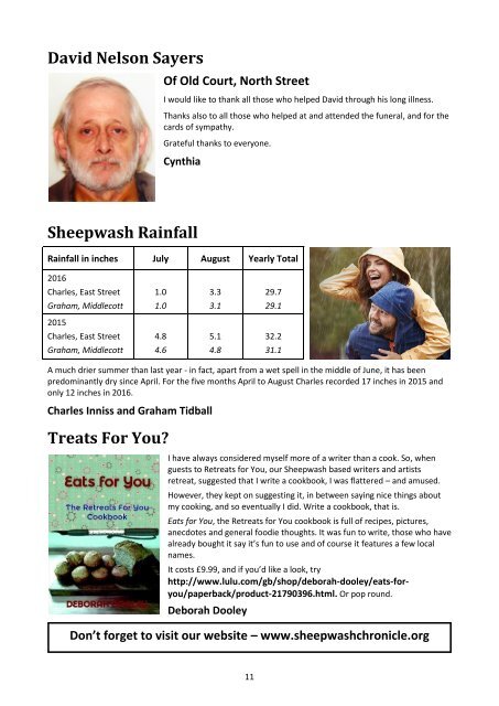 Sheepwash Chronicle Autumn 2016 edition