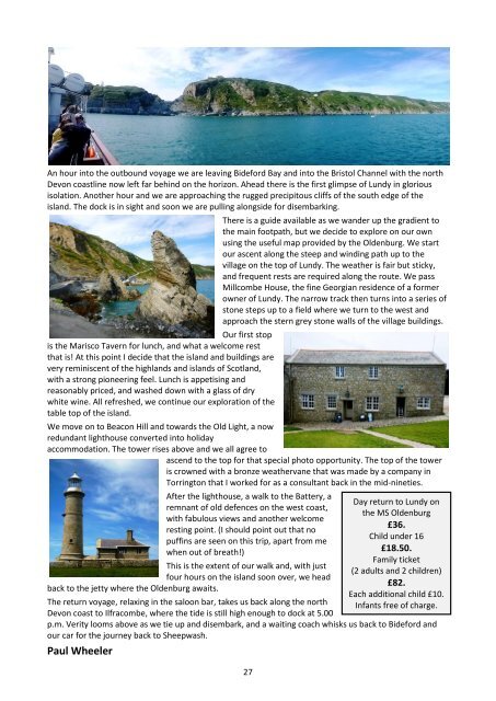 Sheepwash Chronicle Autumn 2016 edition