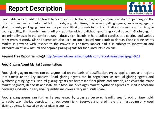Food Glazing Agent Market Analysis, Segments, Growth and Value Chain 2016-2026