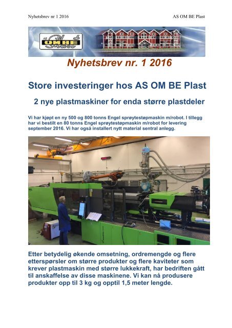 Nyhetsbrev-nr 1-2016-Ny 800 og 500  tonns plastmaskin