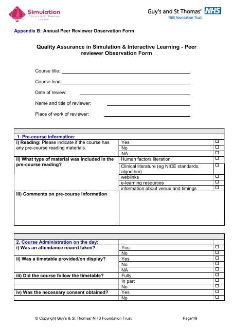 QA fillable form