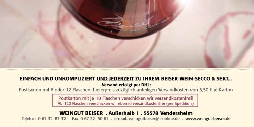 Charaktervolle Einzelwerke mit viel Frucht und ... - Weingut Beiser