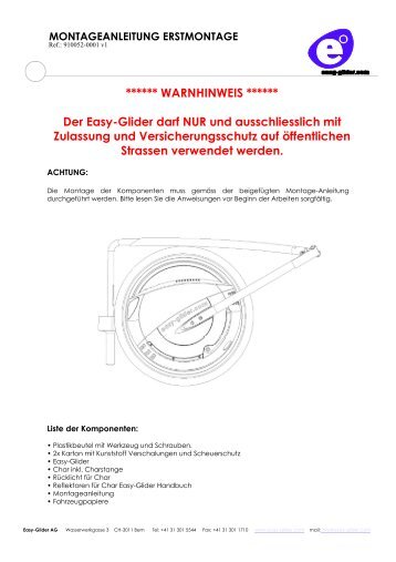 MONTAGEANLEITUNG ERSTMONTAGE - Swissroller.ch