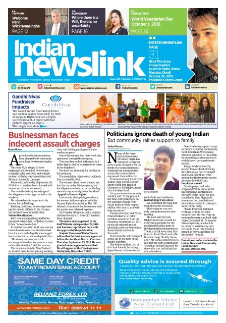 October 1, 2016 Indian Newslink Digital Edition