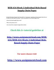 WEB 434 Week 3 Individual Web-Based Supply Chain Paper