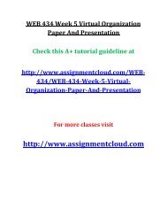 WEB 434 Week 5 Virtual Organization Paper And Presentation