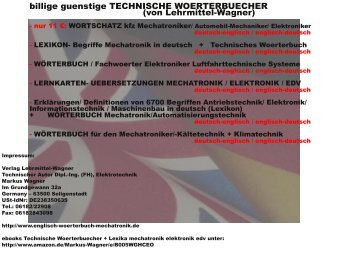 Fachwoerterbuecher deutsch-englisch (Uebersetzung automation kfz edv