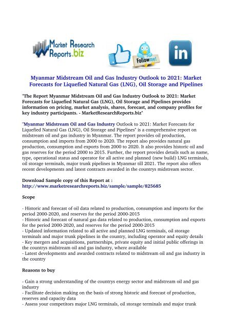 Myanmar Midstream Oil and Gas Industry Outlook to 2021: Market ...