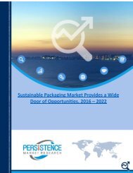 Sustainable Packaging Market Provides a Wide Door of Opportunities, 2016 – 2022