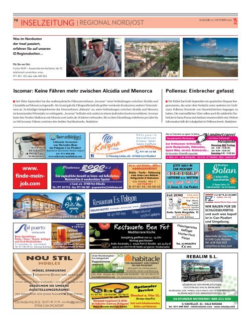 Die Inselzeitung Mallorca Oktober 2016