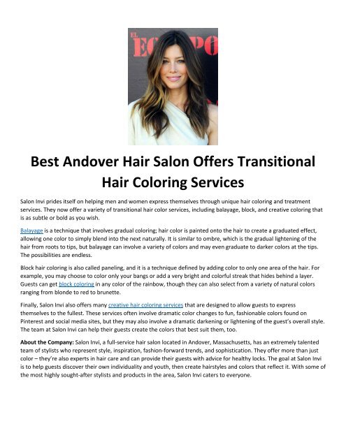 Best Andover Hair Salon Offers Transitional Hair Coloring Services