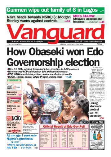 How Obaseki won Edo Governorship election