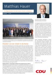 Newsletter Matthias Hauer MdB