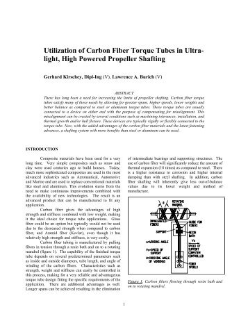 Utilization of Carbon Fiber Torque Tubes in Ultra-light, High - CENTA