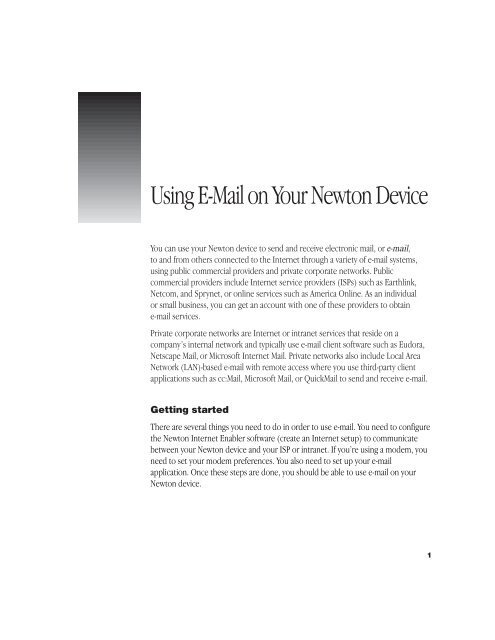 Apple Newton MessagePad 2100 - Using E-Mail - Newton MessagePad 2100 - Using E-Mail