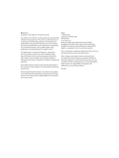 Apple MainStage 3 - User Guide - MainStage 3 - User Guide