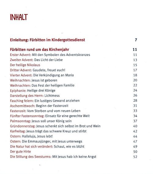 Fürbitten im Kindergottesdienst