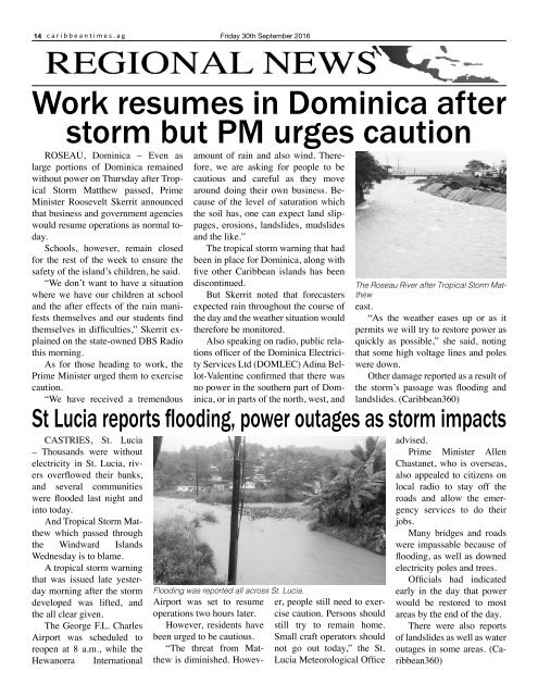 Caribbean Times 5th Issue - Friday 30th September 2016