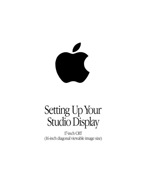 Apple Apple Studio Display (17-inch, CRT) - Setting Up - Apple Studio Display (17-inch, CRT) - Setting Up