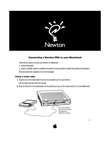 Apple Newton MessagePad - Connecting a Newton PDA to your Macintosh - Newton MessagePad - Connecting a Newton PDA to your Macintosh