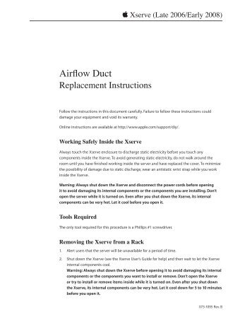 Apple Xserve (Early 2008) DIY Procedure for Airflow Duct (Manual) - Xserve (Early 2008) DIY Procedure for Airflow Duct (Manual)