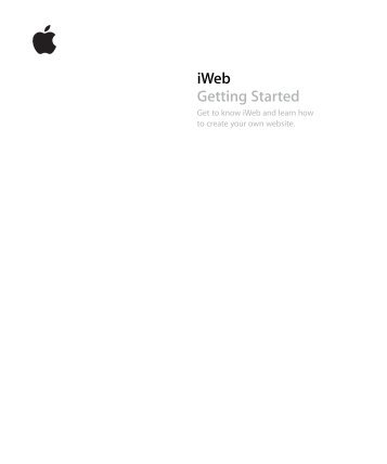 Apple iWeb '08 Getting Started - iWeb '08 Getting Started