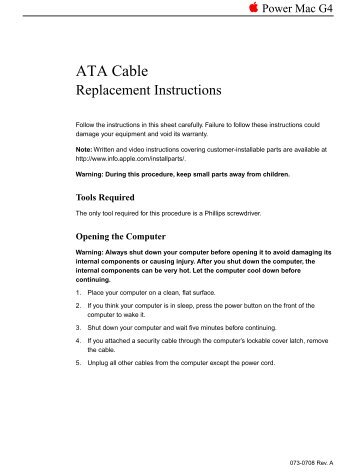 Apple Power Mac G4 (Mirrored Drive Doors; FireWire 800) - ATA Cable Replacement Instructions - Power Mac G4 (Mirrored Drive Doors; FireWire 800) - ATA Cable Replacement Instructions