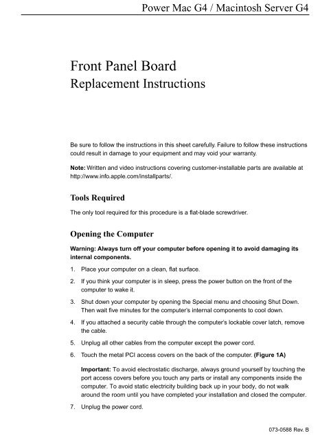 Apple Front Panel Board For Mac Apple Front Panel Board For Mac