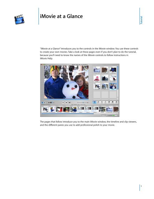 Apple iMovie at a Glance (Manual) - iMovie at a Glance (Manual)