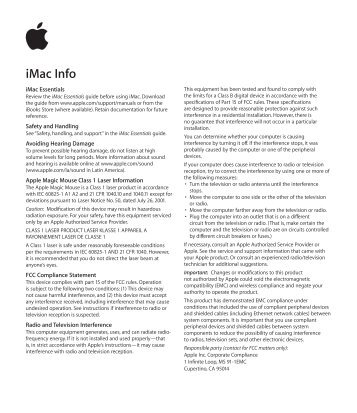 Apple iMac (21.5-inch, Late 2015) - Information Guide - iMac (21.5-inch, Late 2015) - Information Guide