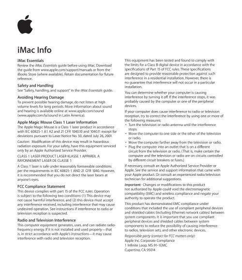 Apple iMac (21.5-inch, Late 2015) - Information Guide - iMac (21.5-inch, Late 2015) - Information Guide