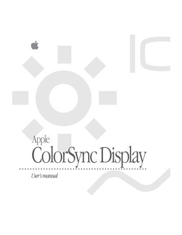Apple ColorSync Display - User's Manual - ColorSync Display - User's Manual