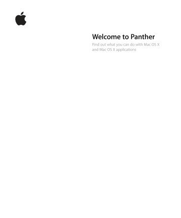 Apple Mac OS X v10.3 Panther - Welcome - Mac OS X v10.3 Panther - Welcome