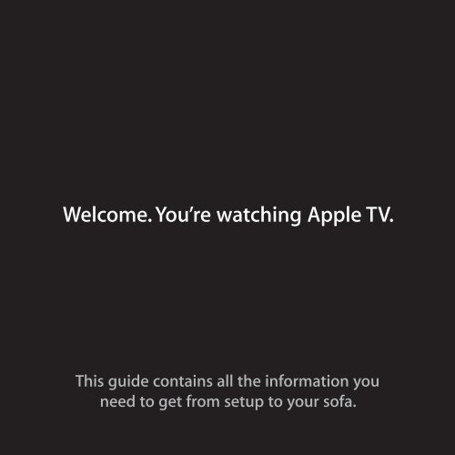 Apple Apple TV (3rd generation) - Setup Guide - Apple TV (3rd generation) -  Setup Guide