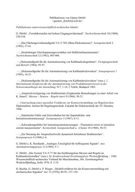Publikationen naturwissenschaftlich-technischen Inhalts - DPG