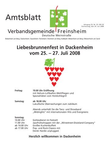 Liebesbrunnenfest in Dackenheim vom 25. – 27. Juli 2008