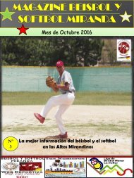 Magazine Beisbol y Softbol Miranda Octubre 2016