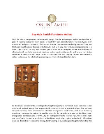  Buy Oak Amish Furniture Online