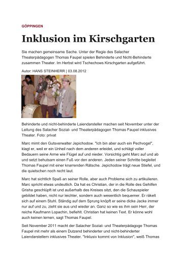 Inklusion im Kirschgarten - Thomas Faupel