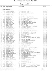 9. Ammergauer Alpen Cup 2011 Ergebnisliste - Ammertal sportiv eV