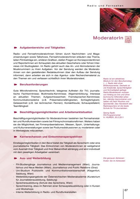 Jobs mit Zukunft, Medien, Kultur, Unterhaltung - Arbeitsmarktservice ...