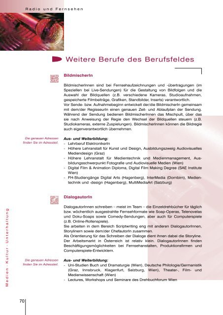 Jobs mit Zukunft, Medien, Kultur, Unterhaltung - Arbeitsmarktservice ...