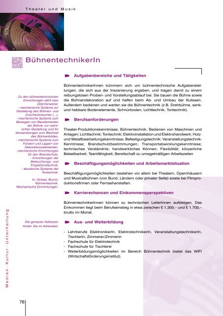 Jobs mit Zukunft, Medien, Kultur, Unterhaltung - Arbeitsmarktservice ...