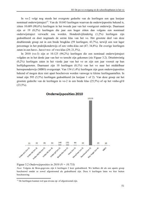 Overgangen en aansingen in et onderwijs