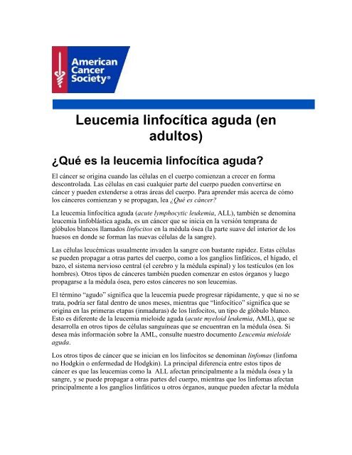 diferencia entre leucemia linfocitica y mieloide