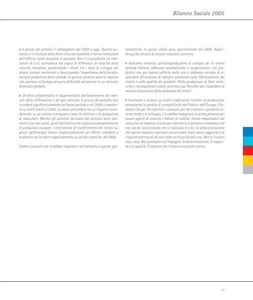 Bilancio Sociale 2005 Social Report 2005