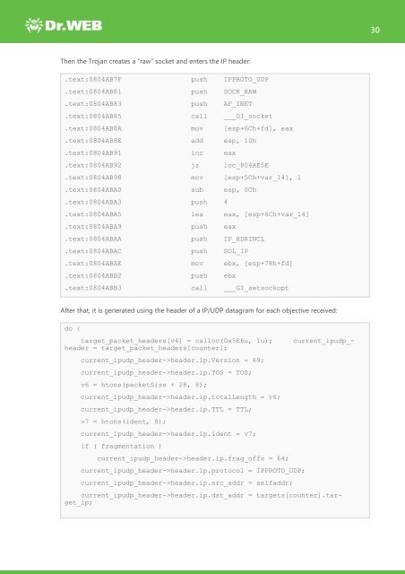 Investigation of Linux.Mirai Trojan family